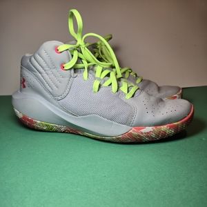 UNDER ARMOUR PS JET '21 Gray/Chartreuse Boys Size 6Y